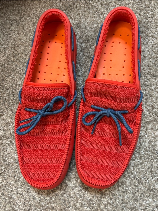 SWIMS Mens Size 10 Red Ensign Blue Slip On Terry Knit Loafers Shoes main image 4